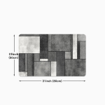 Paprastas pilkas ir baltas geometrinis kilimėlis namams, 50cm*80cm