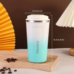 AIBEYOU 500ml I&scaron;mani Temperatūros Indikacija Kavinukas - Sandarus, Izoliuotas Plieninis Kelioninis Puodelis, Baltas