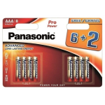 Panasonic elementai LR03PPG/8B (6+2)
