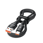 USB Kabelis Essager 'Morning Glory 2' juodas 'Type-C' 200cm (iki 120W)