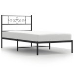 vienvietė lova，suaugusiųjų lova,Metalinis lovos rėmas su galvūgaliu, juodos spalvos, 90x200cm CFE4999913