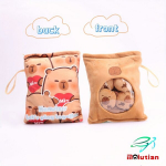 Molutian Kapibara pliu&scaron;inis žaislų krep&scaron;ys: 4 stiliai. Rivex, Kapybara su mėsainiu