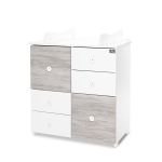 Komoda Lorelli Cupboard New, 2 box, baltos/pilk&scaron;vo medžio spalvos
