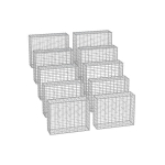 Rinkinys i&scaron; 10 gabionų 100x80x30cm., sidabrinės spalvos
