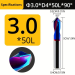 Gręžimo ir nuožulninimo grąžtas, 3.0*50L, volframo plienas, 1vnt 3-D4-50