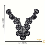 Siuvinėta apvali nėrinių apykaklė siuvimui, White*2 + Black*2