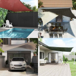 Burė nuo saulės, oranžinės spalvos, 4x4x5,8m, hdpe, 160g/m&sup2;