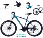 Mtb kalnų dviratis 27,5 shimano 18 pavarų 2x diskai rėmas 17'19' ratai 27,5