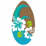 Medinė banglentė su gėlėmis Skimboard Sportx 94 cm