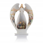 Ledinis Gražus Angelas &Scaron;eima angelas statulėlė prakartėlė balta 16,5cm