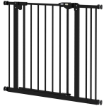 Durų apsauginės grotelės &scaron;unims, užtvaros, apsauginės grotelės naminiams gyvūnams, metalas, plastikas, 74&ndash;87 cm, juodos spalvos, Juoda