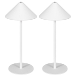 LED stalo lempa su USB kabeliu, jutikliniu jungikliu, metalo, įkraunama, balta, Balta