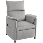 Relaksacinis fotelis su tyliu varikliu, mink&scaron;tas fotelis su tvirtu audiniu apmu&scaron;alu, atminties funkcija, reguliuojama atrama kojoms, pilkos spalvos, Pilka