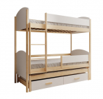 Dviauk&scaron;tė vaiki&scaron;ka lova ADRK Furniture Leia, 180x80 cm, ruda/balta