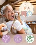 Nici mymochi mink&scaron;tas žaislų rinkinys, pingvino mink&scaron;tas žaislas Waddle, 8 cm, su anties ir katės kostiumu dovanų dėžutėje, pūkuotas pliu&scaron;inis žaislas apkabinimui, žaidimui ir mylėjimui, 61143