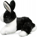 Teddys Rothenburg Mink&scaron;tas žaislas triu&scaron;is gulintis juodai/baltas 25 cm pliu&scaron;inis triu&scaron;is
