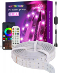 Lanmonlily 10 m led juosta lauko, rgbw smart 24 v led juosta lauko, ip67 vandeniui atspari led juosta, muzikos sinchronizavimas, led juosta lauko sodui, vakarėliui, tvorai, baseino dekorui, 2 x 5 m
