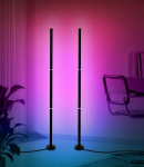 Leazzle led rgb grindų &scaron;viestuvas su programėle ir nuotolinio valdymo pulteliu, grindų &scaron;viestuvas su muzikos sinchronizavimu ir 16 milijonų spalvų, spalvas keičiantis vertikalus led grindų &scaron;viestuvas svetainei, miegamajam ir žaidimų kambariui