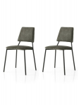 2-jų dalių valgomojo kėdžių komplektas Lıma - 4553, juodas/pilkas, Tool, Lıma - 4553 V2, 42.5x77.5x54 cm, samet