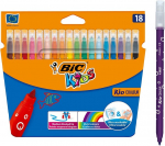Bic Kids Kid Couleur spalvinimo flomasteriai - įvairių spalvų, kartoninė piniginė su 18 vnt.