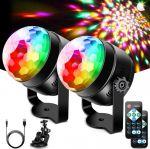 Litake disko kamuolys, disko &scaron;viesa, patobulinti 6 led, 2 vnt. vakarėlio &scaron;viesos, 7 spalvų režimai, muzikos valdomas scenos ap&scaron;vietimas su nuotoliniu valdymu, 4 m usb kabelis, 360&deg; besisukantis, skirtas vaikų vakarėliams, helovinui