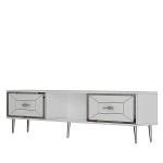 Hanah Home Arno baltas ir sidabrinis TV stovas, 150 cm