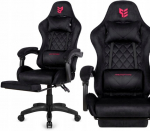 Prototype Enzo žaidimų kėdė su atrama kojoms, aksominė, kvėpuojanti, skirta prie stalo, Game