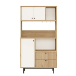 Daugiafunkcė spintelė Skye Decor RE3-SW, ąžuolo apdaila, padengta melaminu, metalinės kojelės