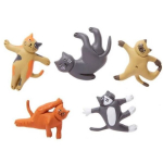 Kikkerland magnetai katės 4,3 x 3,3 cm PVC 5 vnt.