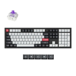 Belaidė žaidimų klaviatūra Keychron Q6 HE Wireless Q6H-M1 Gateron Double-Rail Magnetic Nebula, Anglų (US), juoda sp., Keychron Q6 HE Wireless (Q6H-M1) - US Layout - Hot-Swappable Gateron Magnetic Nebula - Carbon Black (Juoda) Magnetinė Belaidė Žaidim ...