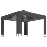 Pavėsinė su lemputėmis ir dvigubu stogu LED, antracito, 3x3m CFE48014