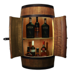 Statinės formos užrakinama spintelė gėrimams Creative Cooper, 3_DPW_LED, 80x50 cm, wenge spalva
