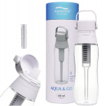 &bdquo;Aqualogis Aqua&Go&ldquo; vandens buteliukas su filtru &ndash; 500 ml, baltas