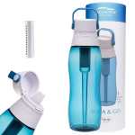 &bdquo;Aqualogis Aqua&Go&ldquo; vandens buteliukas su filtru &ndash; 750 ml, vandenyno mėlyna
