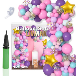 Balionų girliandų rinkinys įvairioms &scaron;ventėms LIVMAN 020 su balionų pripūtimo pompa, 125 vnt.