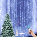 Kalėdinė girlianda užuolaida baltos spalvos, 300 led, 3x3m