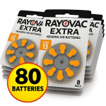 80 vnt. SUPER EKONOMI&Scaron;KAS klausos aparatų baterijų rinkinys | Dydis 13 | Pažangus Zn-Air PR48
