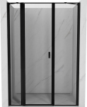 Mexen Mist kairinės atveriamos du&scaron;o durys 135 cm, juodas rėmelis, juodos - 8A4-135-001-70-70-L, 135x200 cm