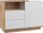 Komoda Meblocross Hybrid Hyb-03 1D2S, ąžuolo spalvos/balta