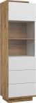 Vitrina Meblocross Hybrid Hyb-27 1D, &scaron;viesiai ruda/balta
