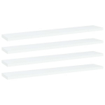 Knygų lentynos plok&scaron;tės, 4vnt., 60x10x1,5 cm, baltos