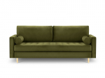 Trivietė sofa Milo Casa Santo, žalia/auksinės spalvos
