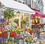 Siuvinėjimo rinkinys LetiStitch Gėlių parduotuvė Sleti986 22.5x22.2 cm