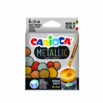 Temperos dažai Carioca Metallic 6 spalvos ( po 25 ml.)