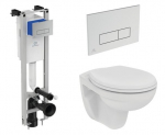Komplektas pakabinamo klozeto Ideal Standard WC EUROVIT Rimless su lėtai nusileidžiančiu dangčiu