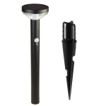 Saulės LED lempa su Maclean jutikliu, juoda, IP44, 3 &scaron;viesos režimai, Li-ion 18650 baterija 3,7V 1200 mAh, įjungimo jutiklis, MCE465 B