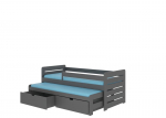 Vaiki&scaron;ka lova ADRK Furniture Tomi 180x80 su &scaron;onine apsauga, tamsiai pilka