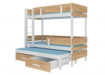 Dviauk&scaron;tė lova ADRK Furniture Etapo 80x180cm, balta/ruda