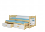 Vaiki&scaron;ka lova Adrk Furniture Tiarro 80x180 cm su &scaron;onine apsauga, &scaron;viesiai ruda/balta