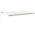 Rankiniu būdu i&scaron;traukiama markizė su led vidaXL, kreminė, 500x300cm